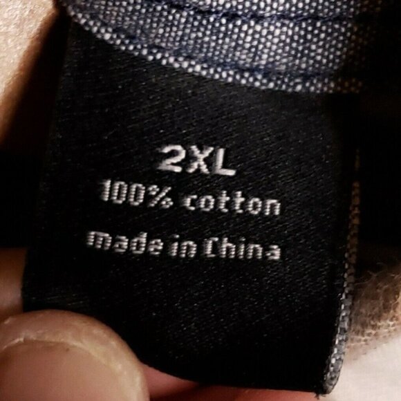 Sean Jean Mens Tailored Fit Plaid Blue Tan Flannel 2XL - Picture 5 of 6